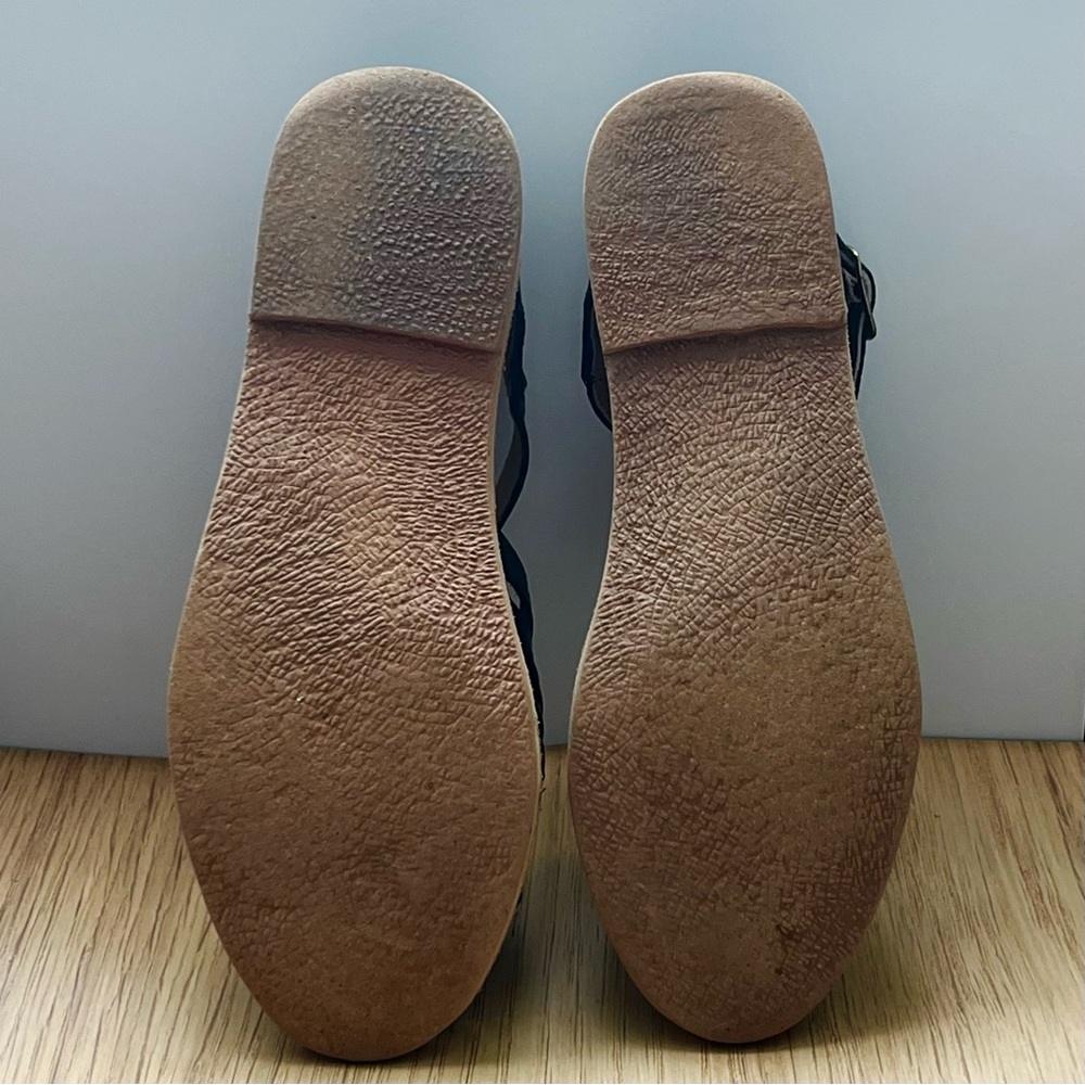 Leather Black Huarache Flats - Picture 4 of 8